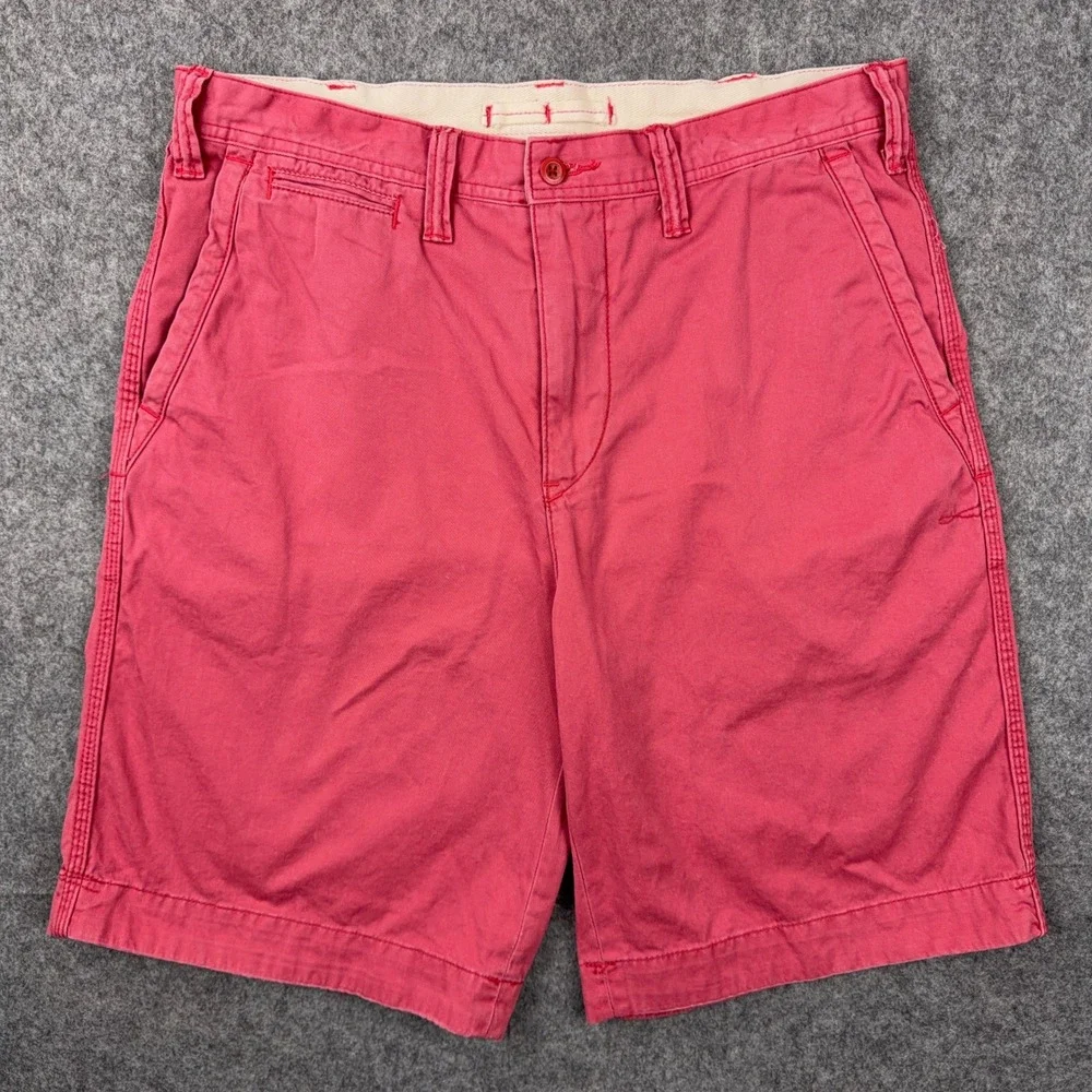 Polo Ralph Lauren Shorts Mens 33 Pink Relaxed Fit Chino Twill Preppy Summer Y2K